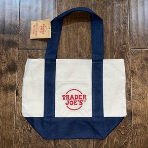 NWT - Trader Joe's Canvas Mini Tote - Navy